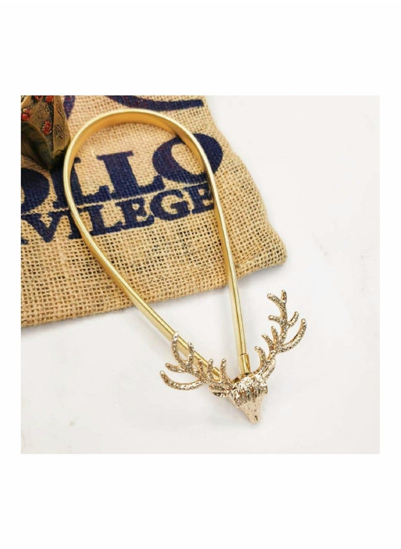 Y&D 2 Pack Curtain Tiebacks Holdbacks Adjustable Decorative Alloy Straps Clip Buckle (Golden Elk)  - Image 3