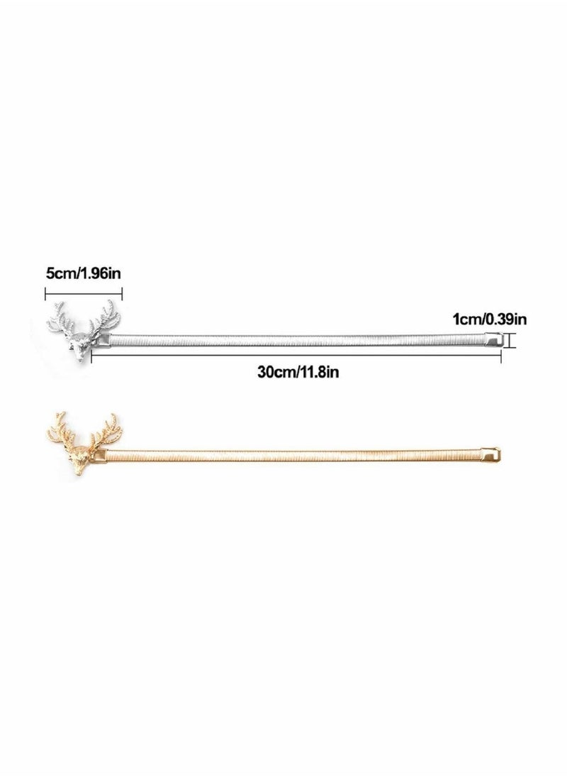 Y&D 2 Pack Curtain Tiebacks Holdbacks Adjustable Decorative Alloy Straps Clip Buckle (Golden Elk)  - Image 5