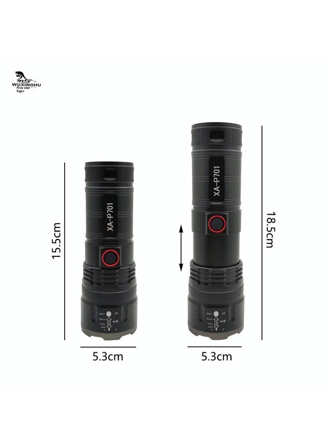 XHP70 Or White Laser Aluminum Alloy Flashlight Zoom Type-c Charging Port With Output Gift Box Flashlight-Color:XA-B702 White Laser Flashlight Gift Box  - Image 5
