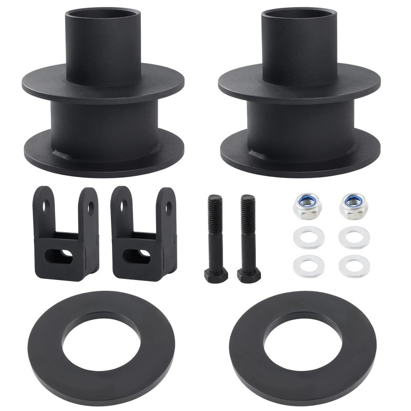 RiAiCiING 3" Front Leveling Kit Compatible with 2005-2024 Ford F250 F350 Super Duty 4WD, 3 inch High-Strength Steel Coil Spring Lift Spacers with Shock Mount Extenders & Sound Isolator - Image 1