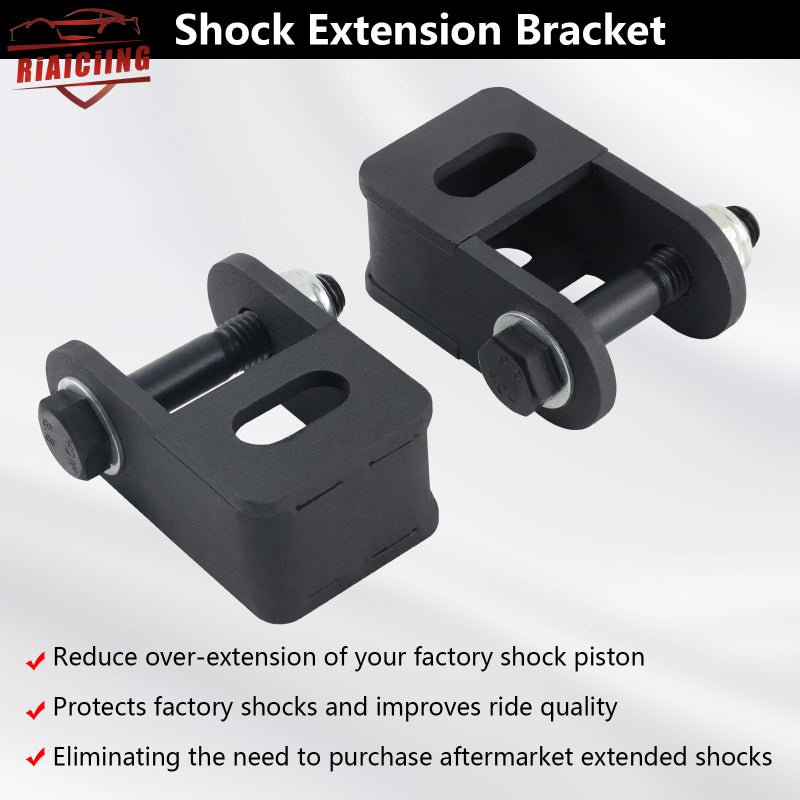 RiAiCiING 3" Front Leveling Kit Compatible with 2005-2024 Ford F250 F350 Super Duty 4WD, 3 inch High-Strength Steel Coil Spring Lift Spacers with Shock Mount Extenders & Sound Isolator - Image 5