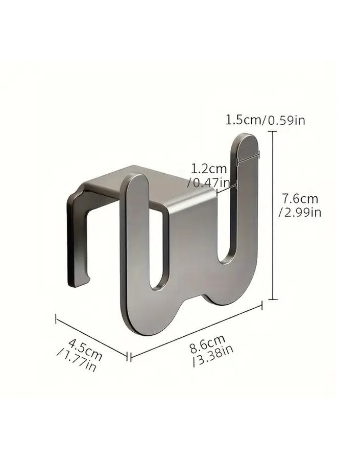 1 قطعة رف أحذية من الألومنيوم مثبت على الحائط منظف أحذية الحمام بدون حفر - Image 4