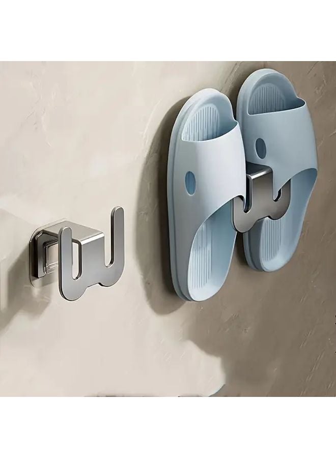 1 قطعة رف أحذية من الألومنيوم مثبت على الحائط منظف أحذية الحمام بدون حفر - Image 2