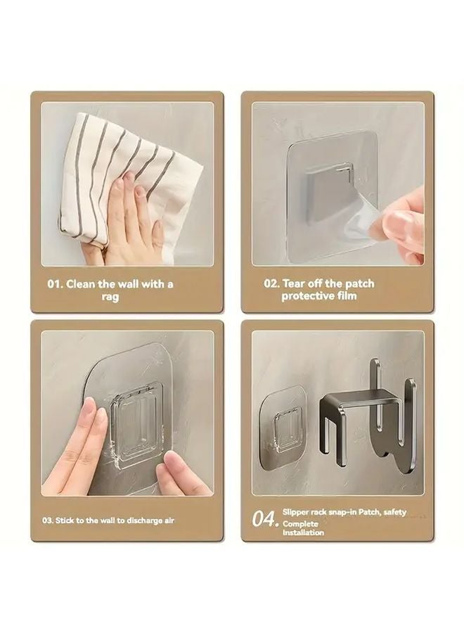 1 قطعة رف أحذية من الألومنيوم مثبت على الحائط منظف أحذية الحمام بدون حفر - Image 5