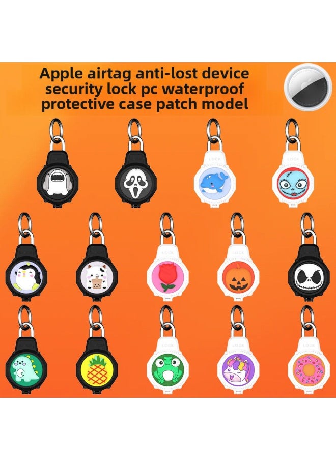 Generic - Suitable For Apple For Apple Airtag Anti-lost Security Lock PC Waterproof Protective Shell Cartoon Cute Couple Shell-Color:Black Skull (Q81D) - Image 1