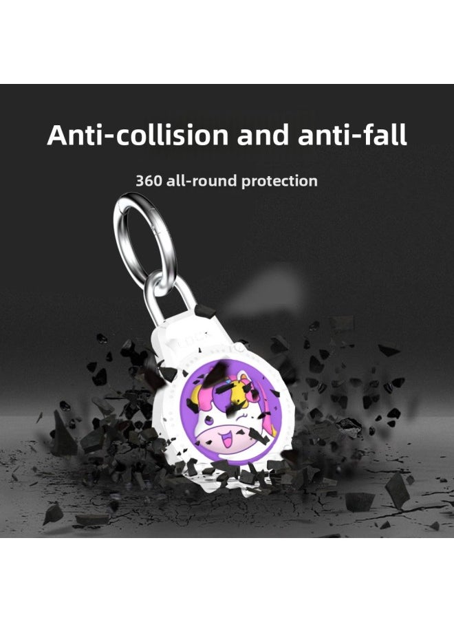 Generic - Suitable For Apple For Apple Airtag Anti-lost Security Lock PC Waterproof Protective Shell Cartoon Cute Couple Shell-Color:Black Skull (Q81D) - Image 1