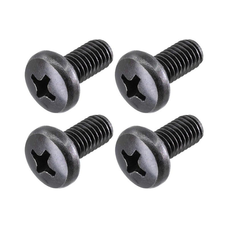 MAKERS BOLT Black License Plate Screws for BMW and Tesla, Phillips Machine Pan Head 18-8, Stainless Steel, M5-0.8 x 12 mm Bolt (Pack of 4) - Image 1