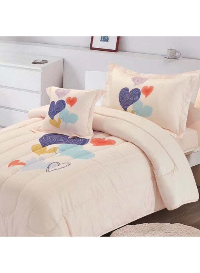 SMART HOME Modern Design 4-Piece Bedspread Set (Filled Bedspread 170x230cm + Mattress Protector 120x200+30cm + Pillowcase + Square Pillow Cover) - Luxury Youth Bedspread Set for Bedrooms and Students - Image 2