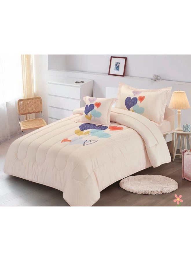 SMART HOME Modern Design 4-Piece Bedspread Set (Filled Bedspread 170x230cm + Mattress Protector 120x200+30cm + Pillowcase + Square Pillow Cover) - Luxury Youth Bedspread Set for Bedrooms and Students - Image 5