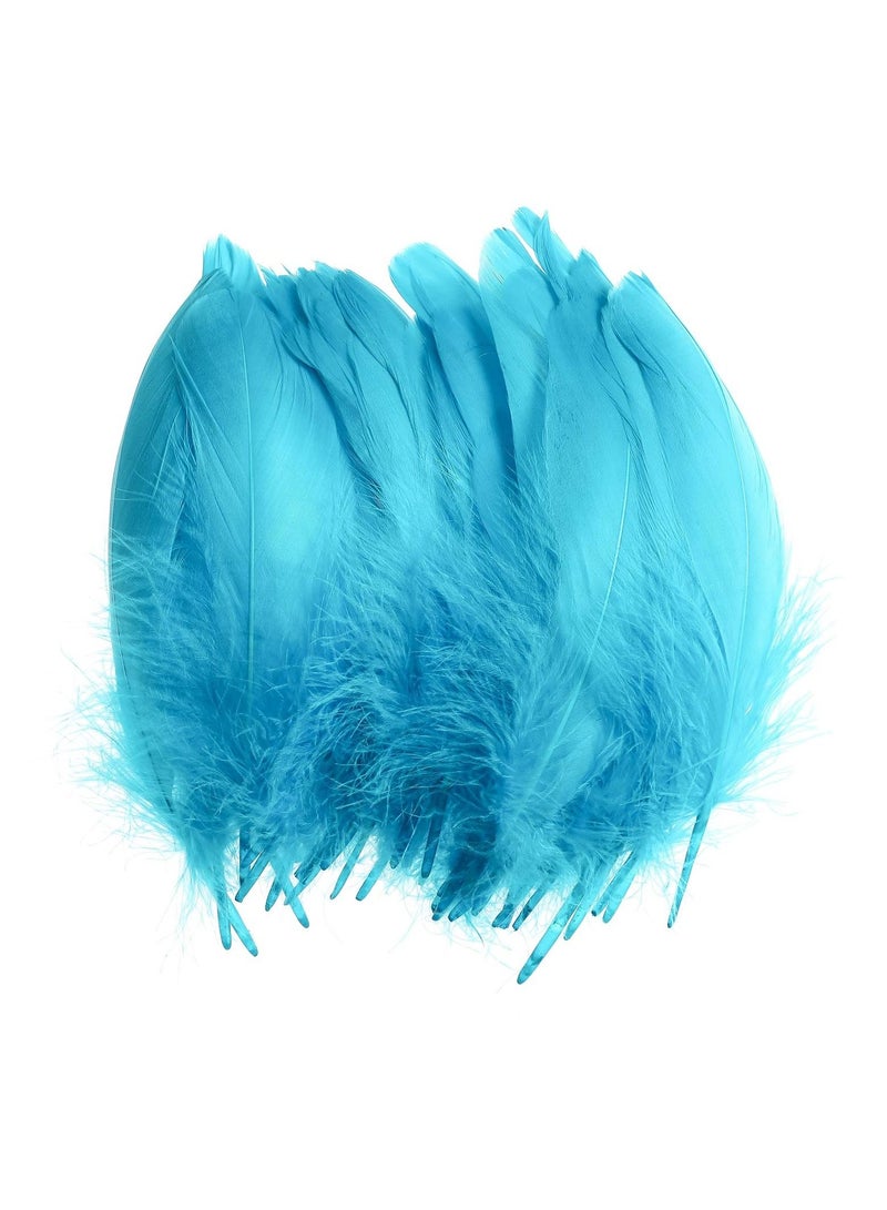 KASTWAVE 100PCS Natural Goose Feathers Decoration Assorted Colorful Feather for DIY Crafts Festival Erikord Blue - Image 1