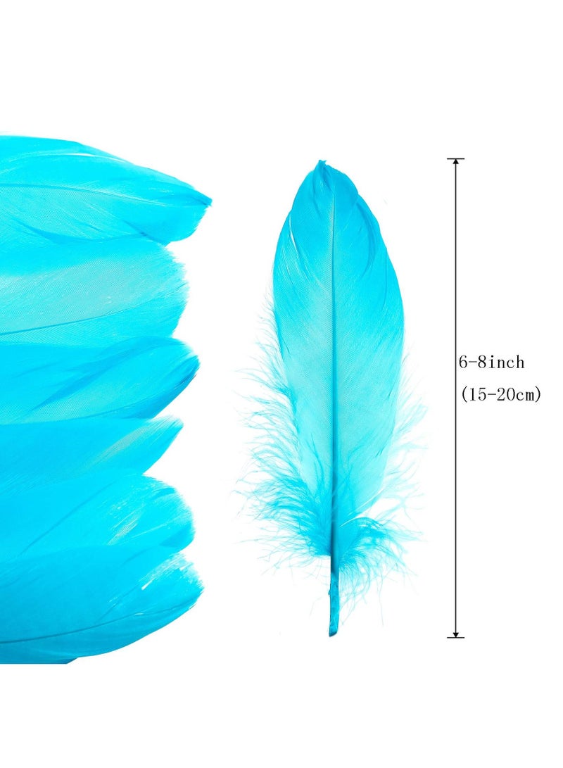 KASTWAVE 100PCS Natural Goose Feathers Decoration Assorted Colorful Feather for DIY Crafts Festival Erikord Blue - Image 3