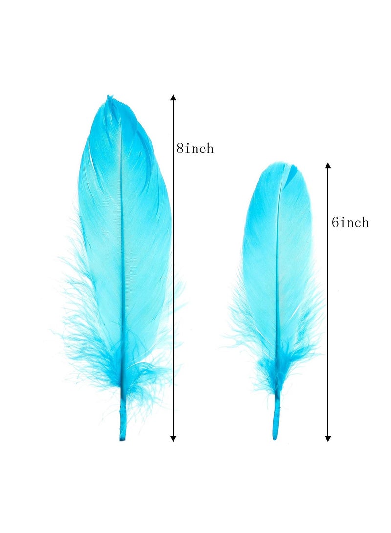 KASTWAVE 100PCS Natural Goose Feathers Decoration Assorted Colorful Feather for DIY Crafts Festival Erikord Blue - Image 4