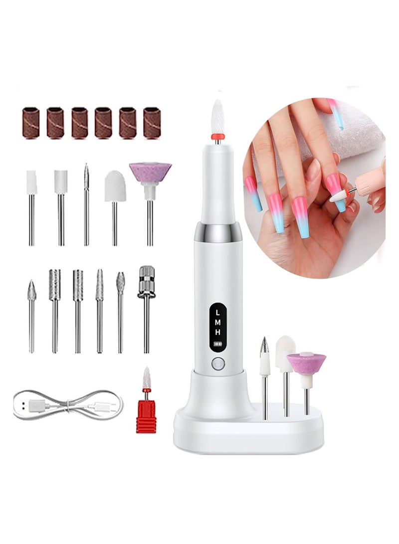 كيبانج QIBANG مثقاب كهربائي للنails، مثقاب كهربائي متنقل لتنعيم الأظافر قابل للشحن مثقاب أظافر كيت للنails تلميع الأظافر لفن الأظافر تلميع للأظافر الصناعية والجلي نتفتيش مكياج الأظافر والقدمين (بيج) - Image 1