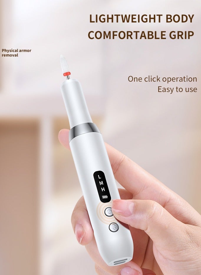 كيبانج QIBANG مثقاب كهربائي للنails، مثقاب كهربائي متنقل لتنعيم الأظافر قابل للشحن مثقاب أظافر كيت للنails تلميع الأظافر لفن الأظافر تلميع للأظافر الصناعية والجلي نتفتيش مكياج الأظافر والقدمين (بيج) - Image 5