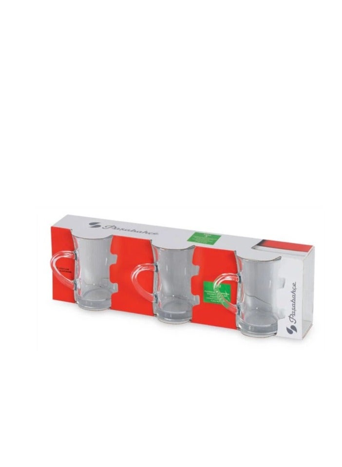 باساباش طقم فناجين شاي من الزجاج الصافي صناعة تركي السعة 150 مل - Image 3