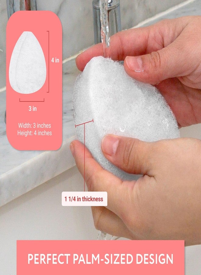 IMPRESA Facial Sponge - Daily Deep Cleansing Face Scrubber - Gentle Exfoliating Pads for Dead Skin Removal - Reusable Face Scrub Pads for Normal to Oily Skin (White, Thick) - Image 4