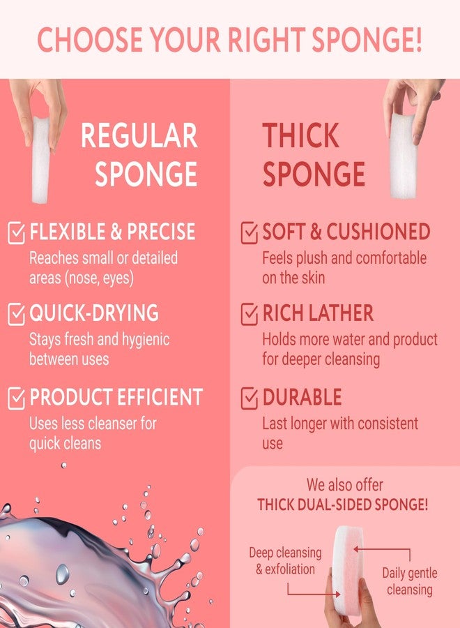 IMPRESA Facial Sponge - Daily Deep Cleansing Face Scrubber - Gentle Exfoliating Pads for Dead Skin Removal - Reusable Face Scrub Pads for Normal to Oily Skin (White, Thick) - Image 5