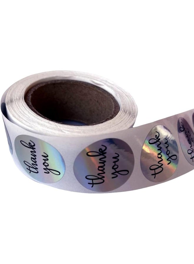 Premify ملصقات شكر بحجم 1 بوصة، 500 قطعة ملصقات شكر فضية للتغليف، أختام الأظرف، الأعمال الصغيرة، عيد الميلاد، تغليف هدايا الحفلات، ملصقات فضية للأعراس - Image 4