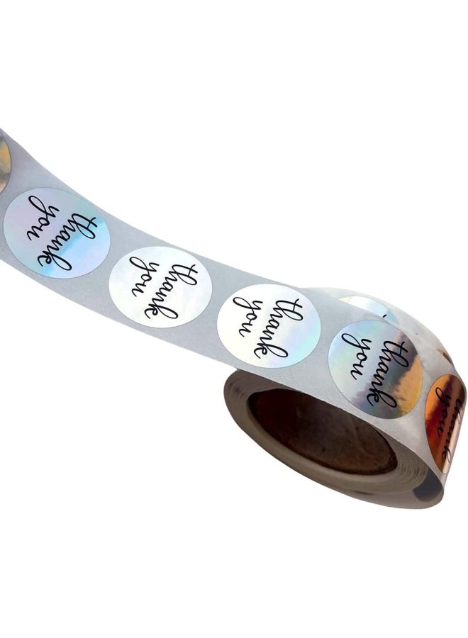 Premify ملصقات شكر بحجم 1 بوصة، 500 قطعة ملصقات شكر فضية للتغليف، أختام الأظرف، الأعمال الصغيرة، عيد الميلاد، تغليف هدايا الحفلات، ملصقات فضية للأعراس - Image 2