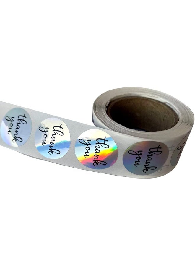 Premify ملصقات شكر بحجم 1 بوصة، 500 قطعة ملصقات شكر فضية للتغليف، أختام الأظرف، الأعمال الصغيرة، عيد الميلاد، تغليف هدايا الحفلات، ملصقات فضية للأعراس - Image 3