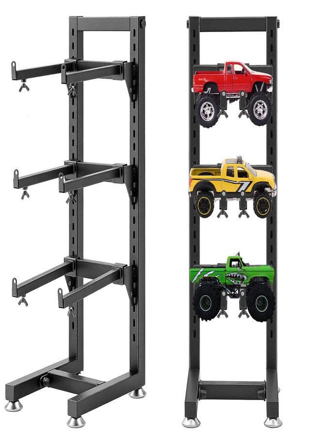 AceOrbit RC Car Stand Display Rack 8" x 9" x 24" Storage System for 1/10 1/12 1/18 1/24 1/32 Multiple Scale Cars/Trucks Stand Shelf Multi-Layer Workstation Rack(Black) - Image 1
