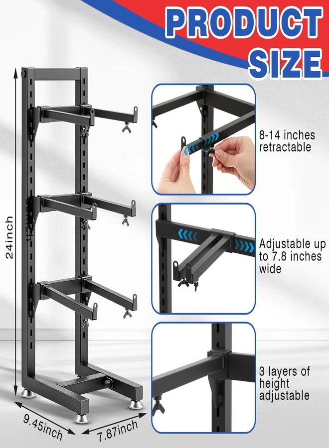 AceOrbit RC Car Stand Display Rack 8" x 9" x 24" Storage System for 1/10 1/12 1/18 1/24 1/32 Multiple Scale Cars/Trucks Stand Shelf Multi-Layer Workstation Rack(Black) - Image 3