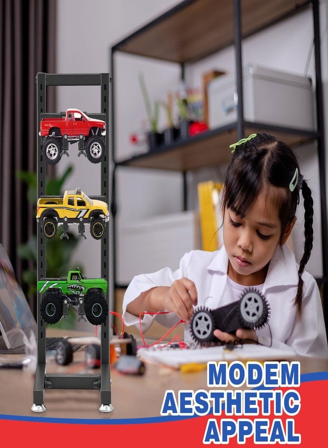 AceOrbit RC Car Stand Display Rack 8" x 9" x 24" Storage System for 1/10 1/12 1/18 1/24 1/32 Multiple Scale Cars/Trucks Stand Shelf Multi-Layer Workstation Rack(Black) - Image 2