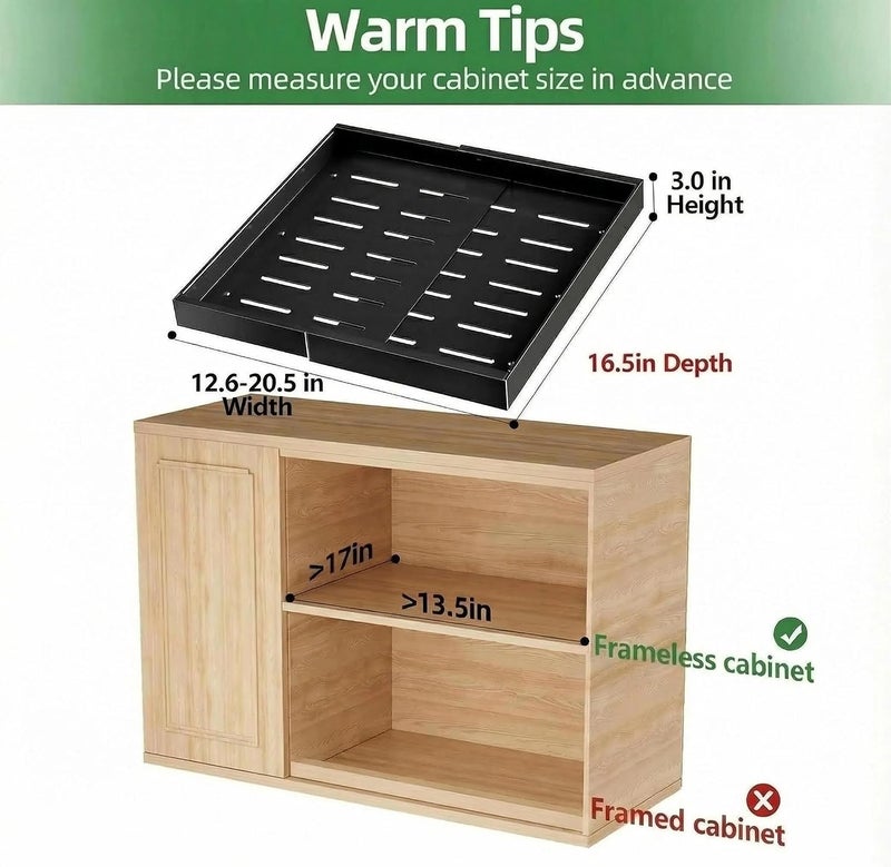 SALADAYS Extendable Pot and Pan Organizer for Cabinet, Heavy-Duty Iron Pull-Out Drawer, No-Drill Adhesive & Screw-in 2 Installation Methods, Under Sink & Cabinet Storage for Kitchen - Image 5