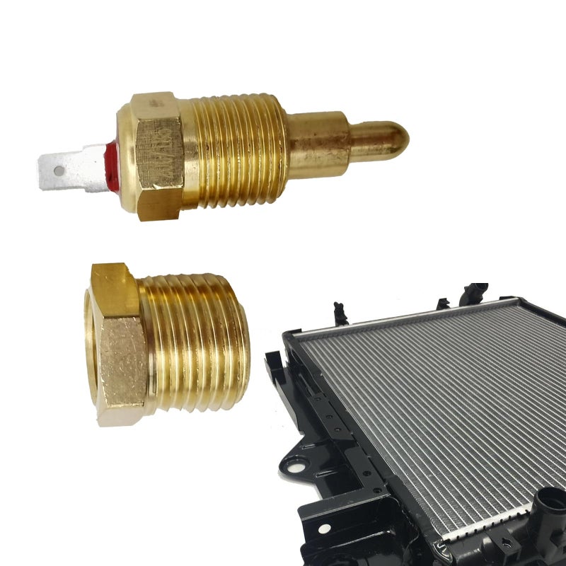 Flygun 1 PC Car Cooling Fan Temperature Switch Kit 22 185200 Metal Thermostat Temperature Sensor Switch Modification Replacement Accessories Suitable for Most Cars Trucks and SUVs Gold