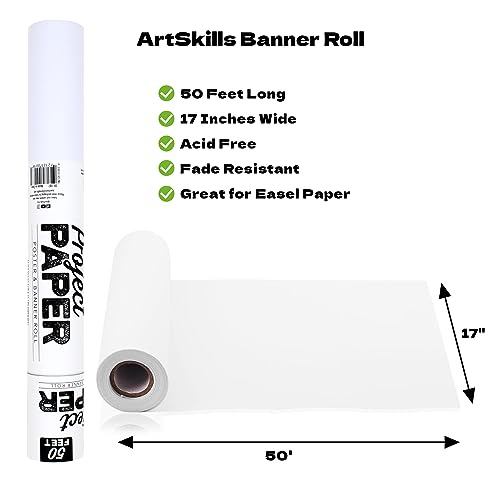 ArtSkills Easel Paper, Roll of Paper for Kids Art, Painting and Drawing, 50 ft, 1-Pack - Image 2