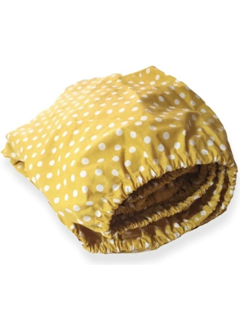 Bebek Özel Baby Special 100% Cotton Baby and Kids Elastic Sheet Yellow Polka Dot 70 x 120 cm  - Image 1