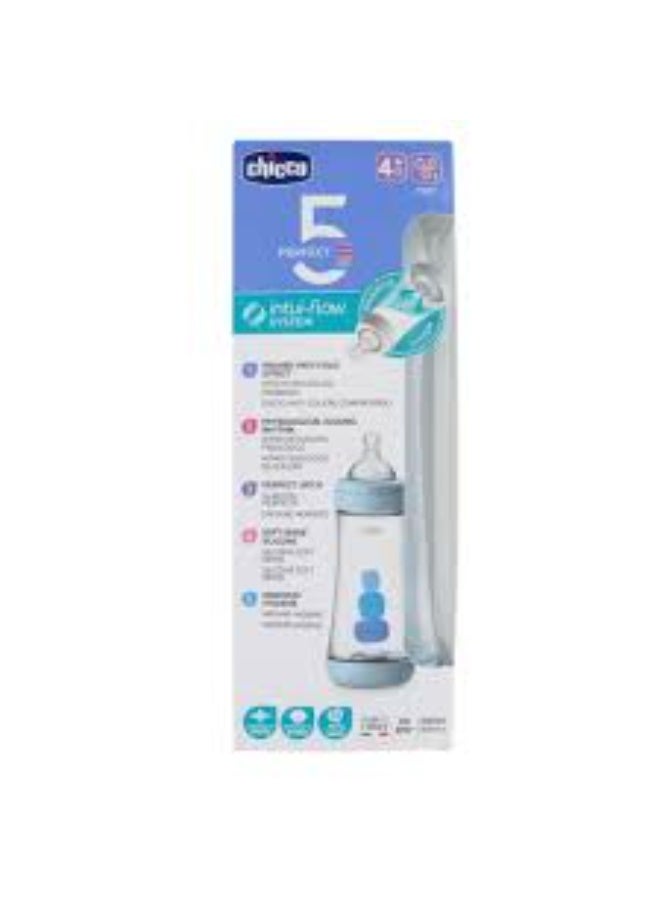 شيكو زجاجة رضاعة شيكو بيرفكت 5 سيليكون زرقاء سريعة التحضير، 300 مل - Image 2