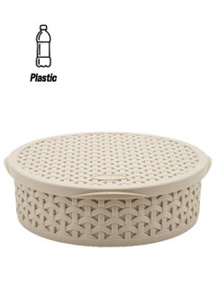 JAYPEE Jaypee Round Plastic Food Storage Container 8"-1280ml, Biege  - Image 1