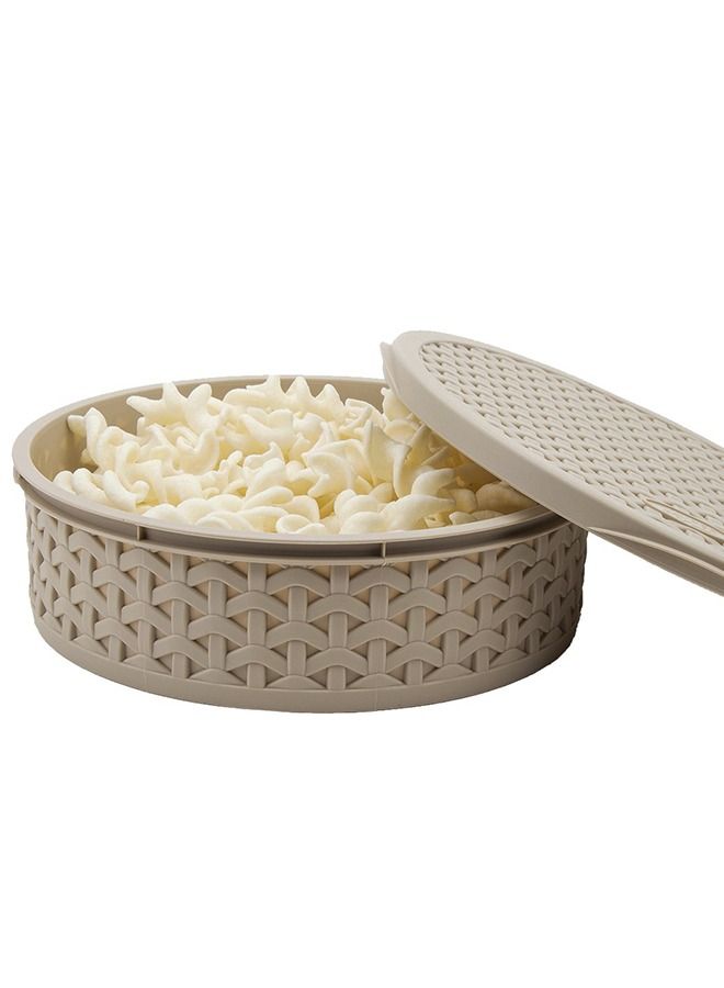 Jaypee Round Plastic Food Storage Container 8"-1280ml, Biege - Image 3