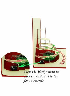 Excefore 3D Pop-Up Birthday Cards Gift Greeting Creative 3D Handmade Hollow Cake Card with Envelope Red LED Light Music Laser Cut Happy Birthday Card Postcards Best Gift for Family Friends  - Image 3