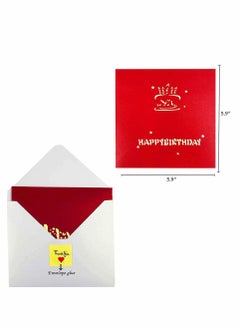 Excefore 3D Pop-Up Birthday Cards Gift Greeting Creative 3D Handmade Hollow Cake Card with Envelope Red LED Light Music Laser Cut Happy Birthday Card Postcards Best Gift for Family Friends  - Image 2