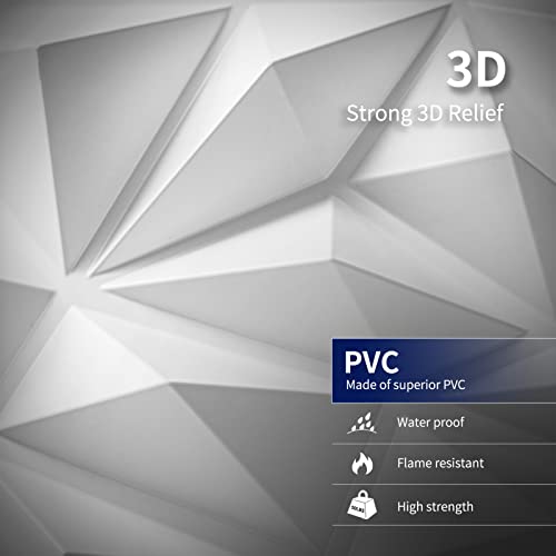 Art3dwallpanels 33 Pack 3D Wall Panel for Interior Wall Décor, PVC Textured Wall Panels, Modern 3D Wallpaper, White - Image 3