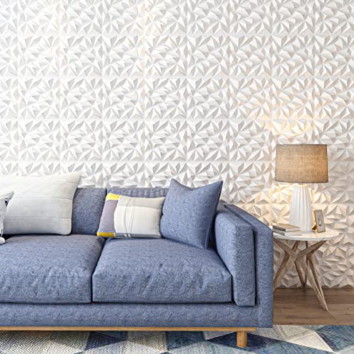 Art3dwallpanels 33 Pack 3D Wall Panel for Interior Wall Décor, PVC Textured Wall Panels, Modern 3D Wallpaper, White - Image 5
