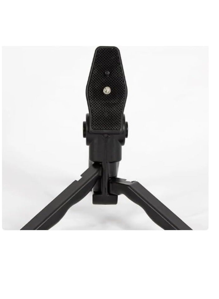 5-in-1 Video Camera Rig with Grip Handle, Microphone & LED Light Kit – U-Shaped Stabilizer Frame with Dual Lights & Phone Mount – Black/Red - Image 3