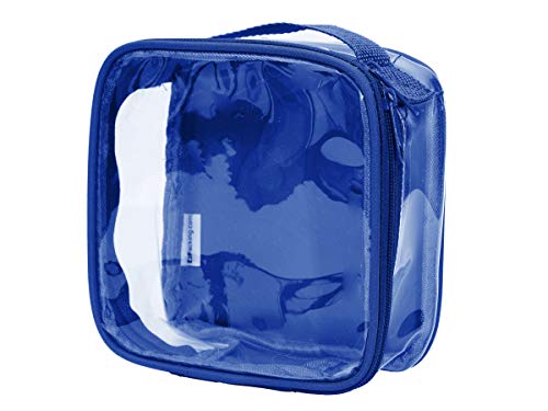 EzPacking Clear TSA Approved 3-1-1 Travel Toiletry Bag for Carry On/Quart Size Transparent Liquids Pouch for Airport Security/See Through Vinyl & PVC Plastic Organizer for Men and Women (Royal Blue) - Image 1