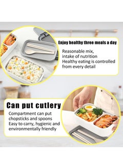 Adando Adando Stainless Steel Lunch Box -1400ml Double Layer Microwave-Safe Bento Containers - 304 Bento box Insulated Leakproof - Insulated Lunch Box Ideal for Adults Office Students School- with Thermal Bag & Cutlery  - Image 2