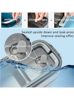 Adando Adando Stainless Steel Lunch Box -1400ml Double Layer Microwave-Safe Bento Containers - 304 Bento box Insulated Leakproof - Insulated Lunch Box Ideal for Adults Office Students School- with Thermal Bag & Cutlery  - Image 5