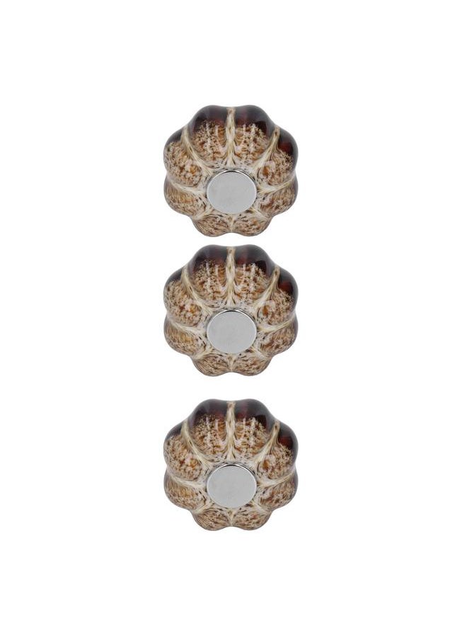 Thoraya 3 Pcs Classical Ceramic Pumpkin Door Pull Handle Knobs For Kitchen Cabinet Drawer Cupboard Silver  - Image 4