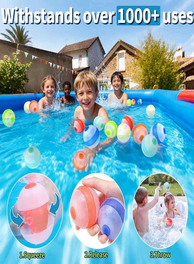 VIL Reusable Water Bomb Balloons,Silicone Water Splash Ball with Mesh Bag,Dual-End Auto Quick-Sealing Pool Toy Water Balls, upgraded water toys for Kids/Adults Summer Water Games,Pool Party(12 pack) - Image 2