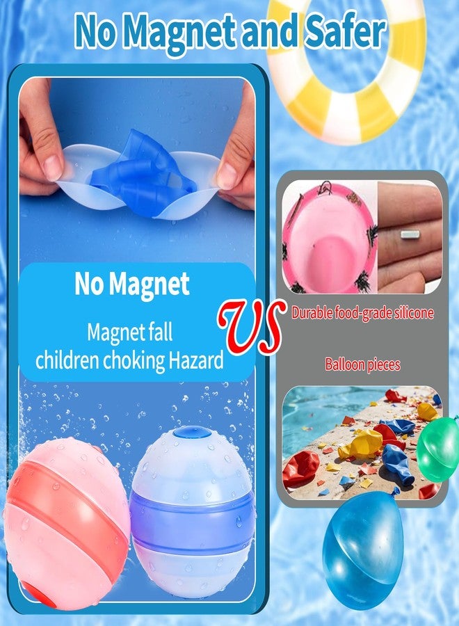 VIL Reusable Water Bomb Balloons,Silicone Water Splash Ball with Mesh Bag,Dual-End Auto Quick-Sealing Pool Toy Water Balls, upgraded water toys for Kids/Adults Summer Water Games,Pool Party(12 pack) - Image 3