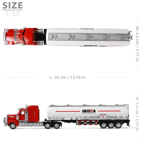 Risopen Tanker Semi Truck Toy 150 Scale Kenworth W900 Diecast Model Trucks Metal Semi Truck and Trailer Gifts for Boys Adult Model Car Collector - Image 5