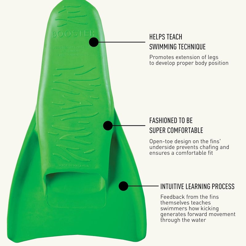 FINIS Booster Swim Fins for Kids - Floating Rubber Fins for Kick Technique - Open-Toe Design - Image 4