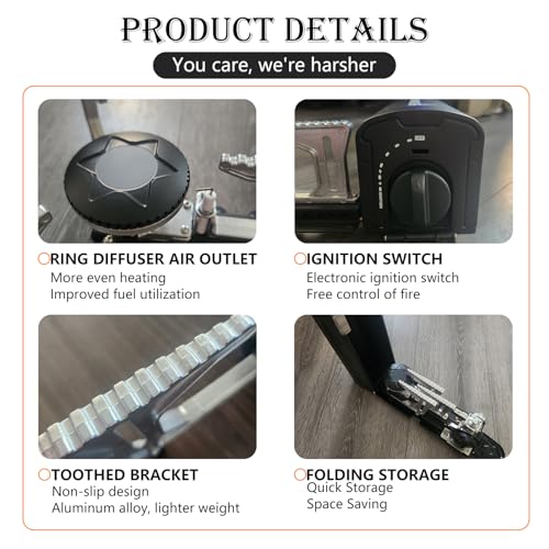 Dawn Deer Portable Cassette Stove With Delicate Storage Bag, Foldable Camp Stove Compact Camping Stove, 2200W Folding Butane Gas Burner (White) - Image 3