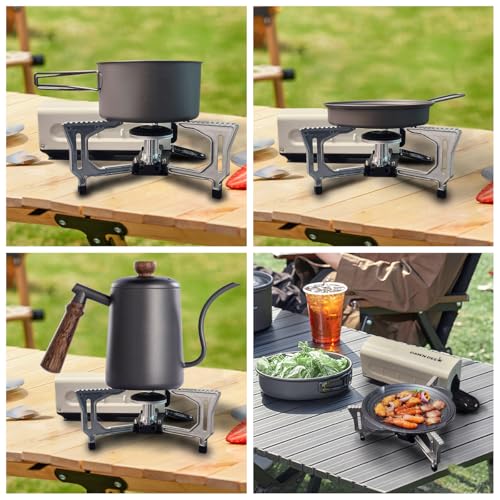 Dawn Deer Portable Cassette Stove With Delicate Storage Bag, Foldable Camp Stove Compact Camping Stove, 2200W Folding Butane Gas Burner (White) - Image 5