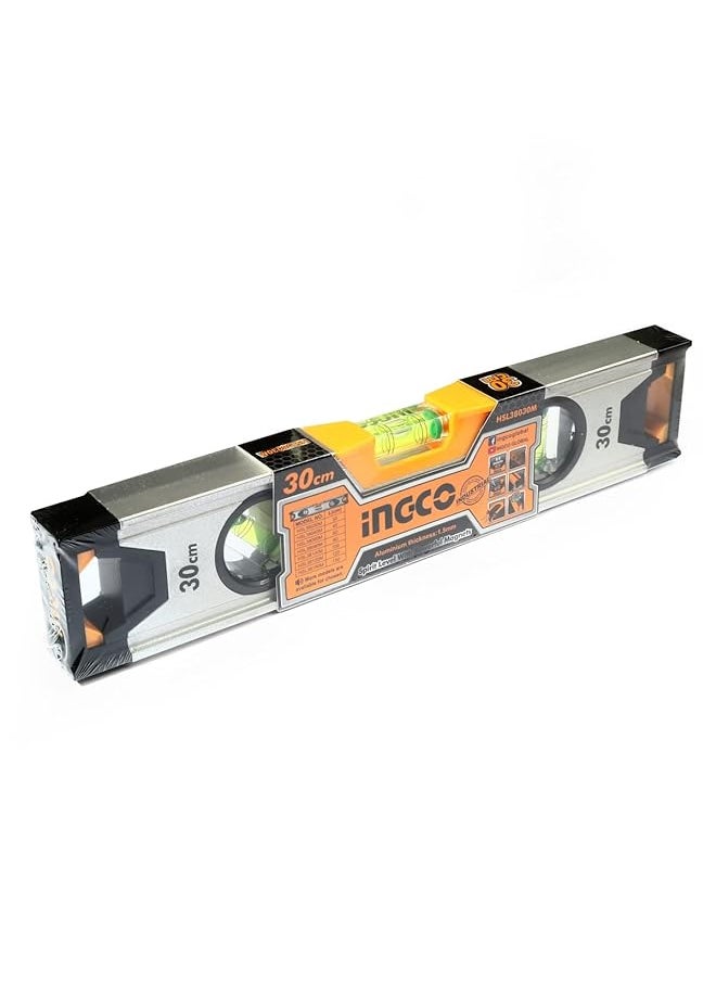 INGCO Hsl38030M Spirit Level With 2 Pieces Powerful Magnet 30 Cm Length  - Image 1